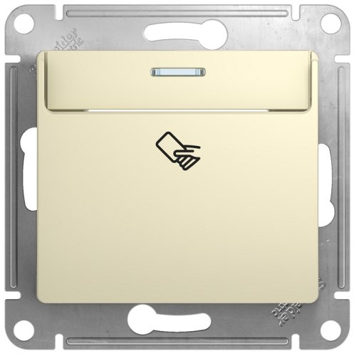 Выключатель карточный с подсветкой без рамки Systeme Electric Glossa 1-кл. бежевый картинка